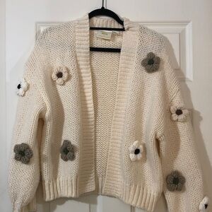 Boho Cream Floral Cardigan